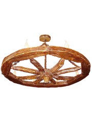 Люстра деревянное колесо